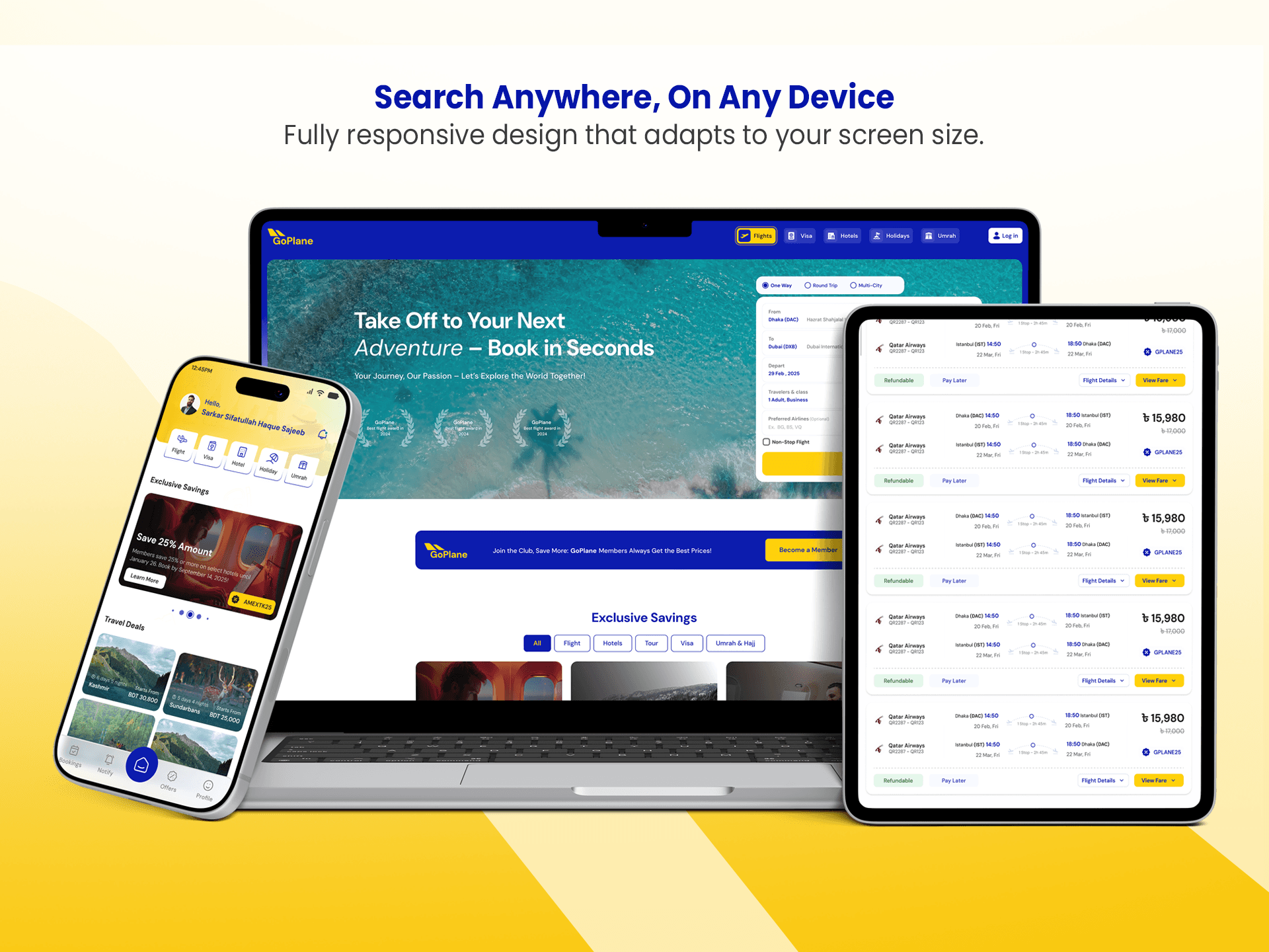 Go Plane Booking Experience